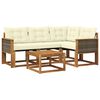 vidaXL Outdoor-Sofagarnitur 5 stk. Natur und Creme