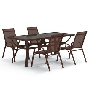 vidaXL 5-tlg. Garten-Essgruppe Braun und Schwarz