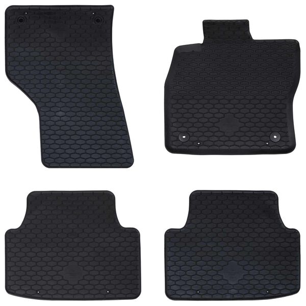 vidaXL Autofu&szlig;matte 4 pcs Schwarz Geeignet f&uuml;r Sitz LEON 2020- Gummi