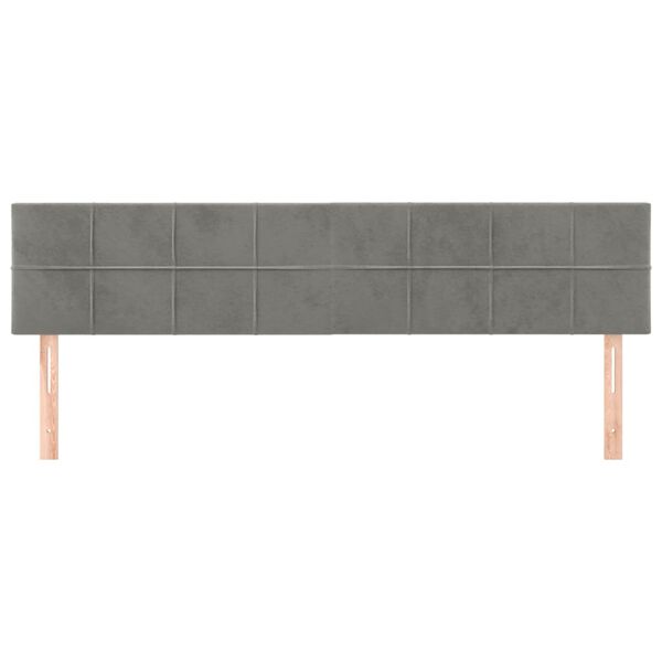 vidaXL Kopfteile Hellgrau 160x5x78/88 cm Samt