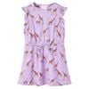 Kinderkleid mit R&uuml;schen&auml;rmeln und Taillenband Lila 104