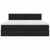 vidaXL Bett mit Stauraum und LED mit LED Schwarz 180 x 200 cm Stoff
