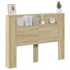 vidaXL Kopfteil-Schrank mit LED mit Regal Sonoma 140 x 16,5 x 103,5 cm