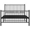 vidaXL Bettgestell mit Kopf- und Fu&szlig;teil Metall Schwarz 107x203 cm