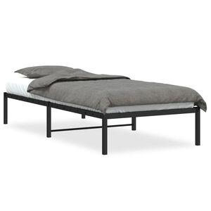 vidaXL Bettgestell Metall Schwarz 90x190 cm
