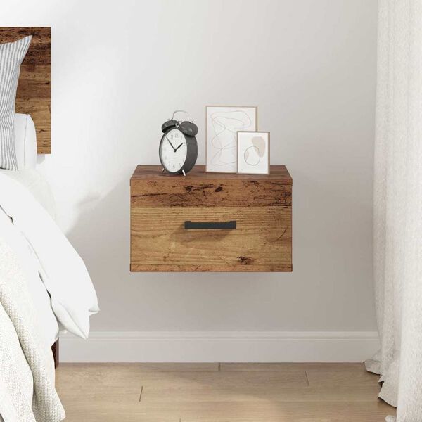 vidaXL Nachttisch mit Schubladen Altholz 35 x 35 x 20 cm Holzwerkstoff