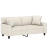 vidaXL 2-Sitzer-Sofa mit Kissen Creme 140 cm Kunstleder