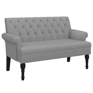 vidaXL Sitzbank mit R&uuml;ckenlehne Hellgrau 120x62x75,5 cm Stoff