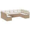 vidaXL Gartensofa-set 9 stk. Beige und Wei&szlig; Poly-Rattan
