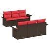 vidaXL Gartensofa-set 7 stk. Braun Poly-Rattan