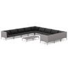 vidaXL 12-tlg. Garten-Lounge-Set mit Kissen Poly Rattan Dunkelgrau