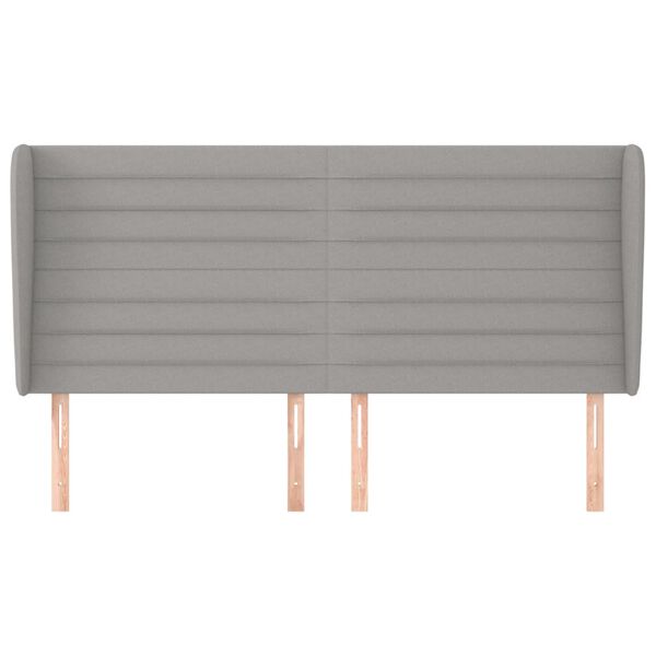 vidaXL Kopfteil mit Ohren Hellgrau 183x23x118/128 cm Stoff