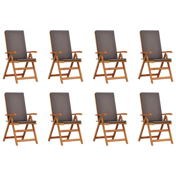 vidaXL Gartenstuhl 8 pcs Braun und Grau 57 x 71,5 x 104 cm