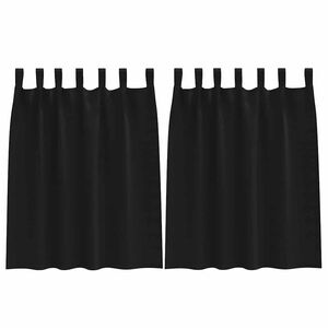 vidaXL Verdunkelungs-Vorh&auml;nge mit Ringen 2 pcs Schwarz 140 x 140 cm