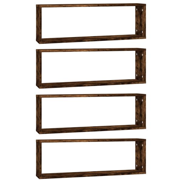 vidaXL Wandregale 4 Stk. R&auml;uchereiche 80x15x26,5 cm Holzwerkstoff