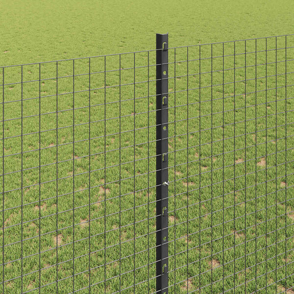 vidaXL Zaun mit Pfosten Grau 1,5 x 25 m Stahl
