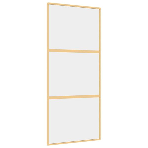 vidaXL Schiebetür Golden 90x205 cm ESG-Klarglas und Aluminium