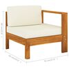 vidaXL 7-teiliges Garten-Lounge-Set mit Kissen 100 x 60 cm Akazienholz