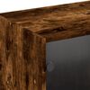 vidaXL B&uuml;cherschrank mit T&uuml;ren R&auml;uchereiche 204x37x75 cm Holzwerkstoff