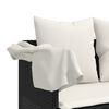 vidaXL 5-tlg. Garten-Sofagarnitur mit Kissen Schwarz Poly Rattan