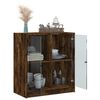 vidaXL Beistellschrank mit Glast&uuml;ren R&auml;uchereiche 68x37x75,5 cm