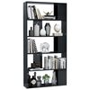 vidaXL B&uuml;cherregal/Raumteiler Hochglanz-Schwarz 80x24x159 cm