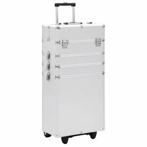 vidaXL Kosmetikkoffer Aluminium Silbern