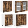 vidaXL K&uuml;chenschrank-Set mit Schubladen Lyon 4 pcs Ger&auml;ucherte Eiche