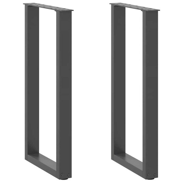 vidaXL Konsolentischbeine U-Form 2 Stk. Anthrazit 28x(72-73) cm Stahl