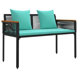 vidaXL Bank Outdoor 2 -Seater 117 x 54 x 74,5 cm Poly-Rattan