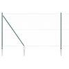 vidaXL Zaunpfosten Gr&uuml;n 50 x 1,6 m (50 mm Maschenweite) Stahl und PVC