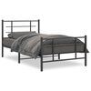 vidaXL Bettgestell mit Kopf- und Fu&szlig;teil Metall Schwarz 100x200 cm
