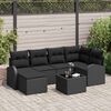 vidaXL Gartensofa-set 7 pcs Schwarz Poly-Rattan