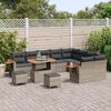 vidaXL Gartensofa-set mit Kissen 13 pcs Grau Poly-Rattan