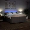 vidaXL Boxspringbett mit Matratze Taupe 200x200 cm Stoff