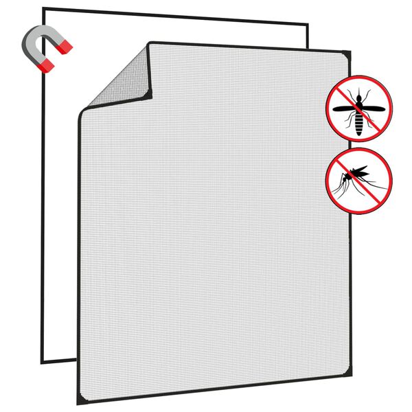 vidaXL Magnet-Insektenschutz f&uuml;r Fenster Anthrazit 130x150 cm