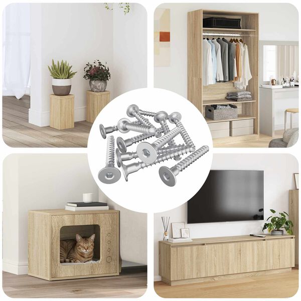 vidaXL Confirmat-Schrauben 5000 pcs Silber Metall
