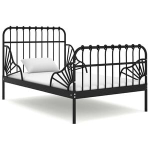 vidaXL Ausziehbett Schwarz Metall 80x130/200 cm