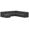 vidaXL 8-tlg. Garten-Lounge-Set mit Kissen Schwarz Poly Rattan