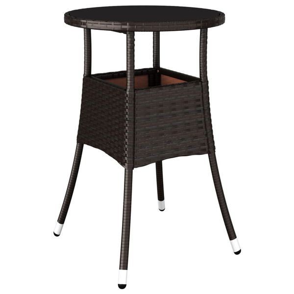 vidaXL 5-tlg. Garten-Essgruppe mit Kissen Braun Poly Rattan Glas