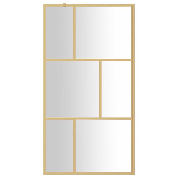vidaXL Duschwand f&uuml;r Begehbare Dusche ESG Klarglas Golden 100x195cm