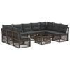 vidaXL Gartensofa-set 10 stk. 9-Sitzer Grau Poly-Rattan
