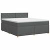 vidaXL Boxspringbett mit Matratze Dunkelgrau 160 x 200 cm Stoff