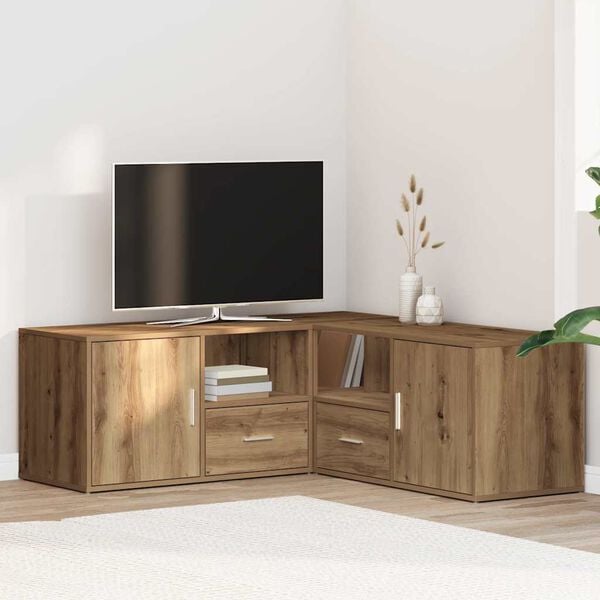 vidaXL Eckregal Artisan-Eiche 200x40x45 cm Holzwerkstoff