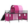 vidaXL Kinder-Etagenbett Schwarz und Pink 107 x 200 cm Metall