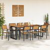 vidaXL Garten Essgruppe 9 pcs Schwarz und Braun
