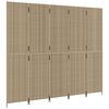 vidaXL Paravent 5-tlg. Beige Poly Rattan