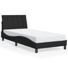 vidaXL Bettgestell mit LED ohne Matratze "Hanko" Schwarz 90x200 cm Samt