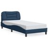 vidaXL Bettgestell mit LED ohne Matratze "Hvar" Blau 90x190 cm Stoff