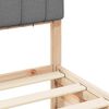 vidaXL Bettgestell mit gepolstertem Kopfteil Hellgrau 140 x 190 cm
